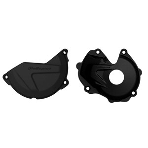 CLUTCH & IGNITION COVER PROTECTOR KAWASAKI KX450F 16-18 BLACK